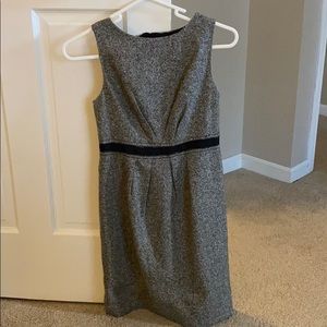 LOFT petite black and white tweedy dress